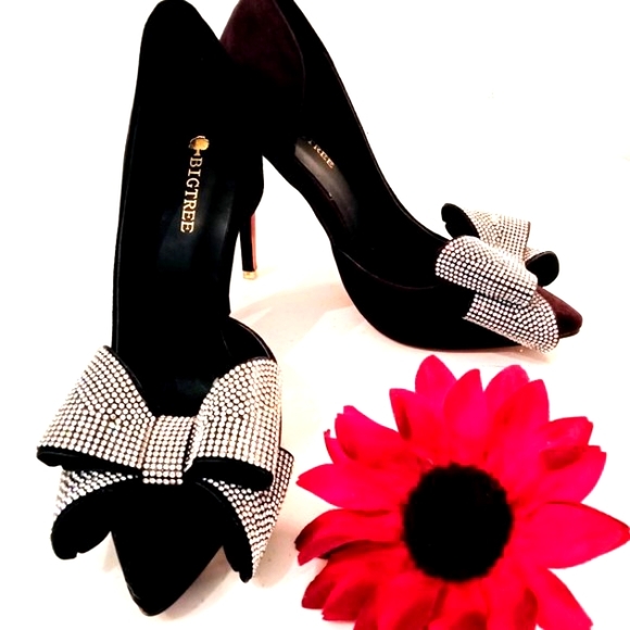 🎁 FREE GIFT IS INCLUDED 🎁 NEW 3D Rhinestones Bow High Heels Women Shoes - Picture 10 of 16